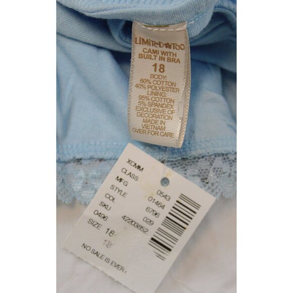 Y2K Limited Too Cami Tank Top sz 18 Rhineston Lace V-Neck Neck Jr Pre-Teen Retro - Picture 6 of 6